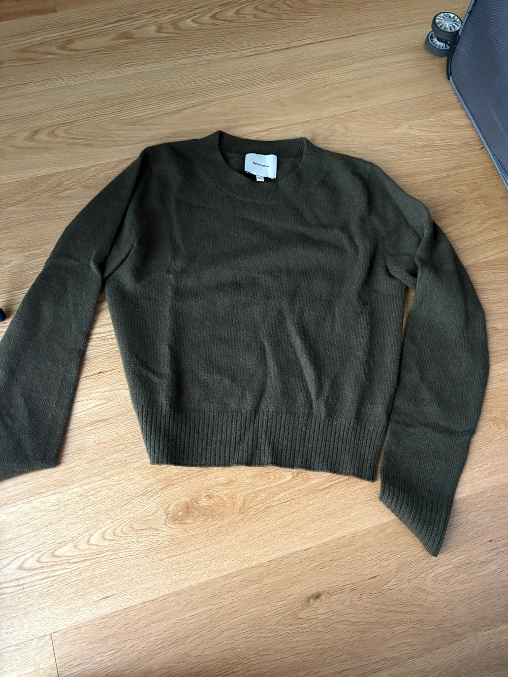 Reformation Green Dana Cashmere Sweater